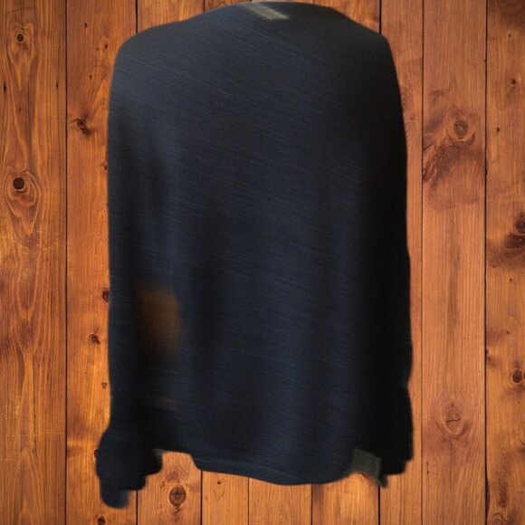 Black Rivet Women's Small Black Studded Metallic Pullover Ruffle Sleeve Sweater - Picture 5 of 5